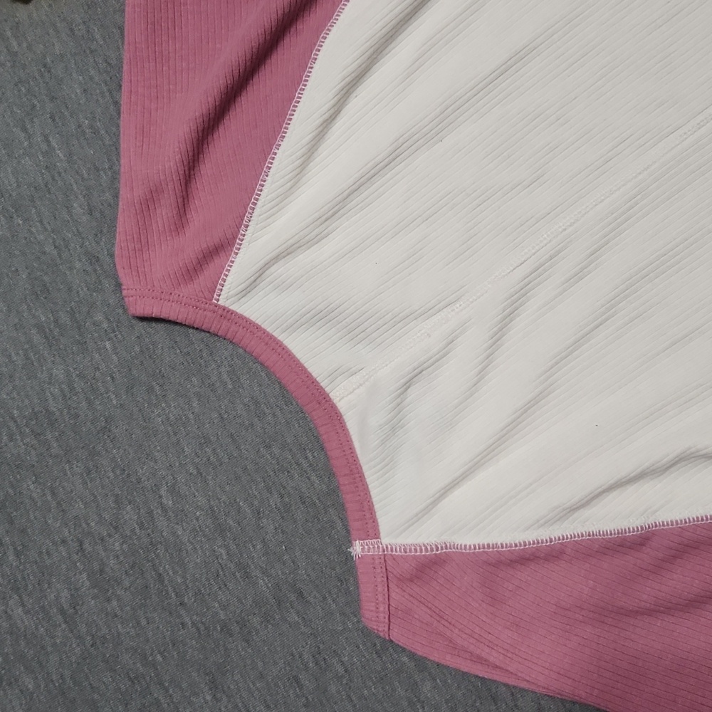 RARE!! ARIZONA Social Butterfly Raglan Colorblock Long Sleeved Crop Top Baby Tee - Picture 6 of 13